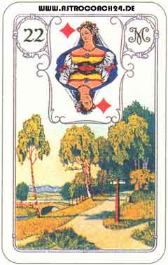 Mme Lenormand Karte Nr. 22: Die Wege: Entscheidung, neue M&ouml;glichkeiten