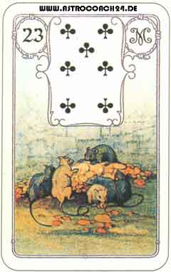 Mme Lenormand Karte Nr. 23: M&auml;use: Verlust, &Auml;ngste